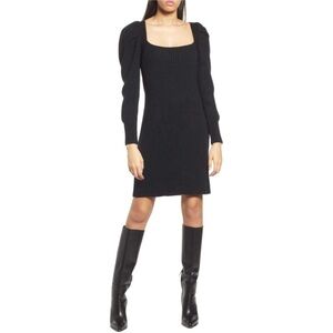 NWT Express Knit Puff Shoulder Black Dress Size XL